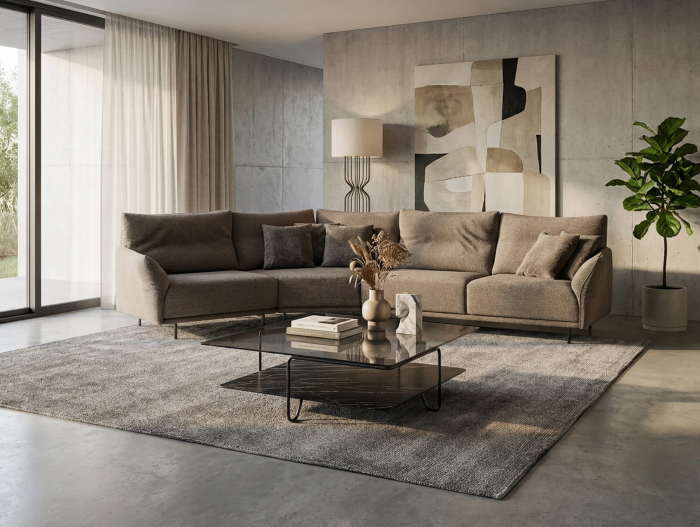 Coltar modular Anaga, personalizabil, cadru lemn masiv, tapiterie stofa, stil Contemporan [10]