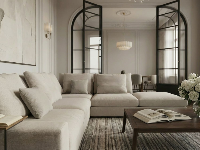 Coltar modular Avant, personalizabil, cadru lemn masiv, tapiterie stofa, ultra moale, stil Modern [28]