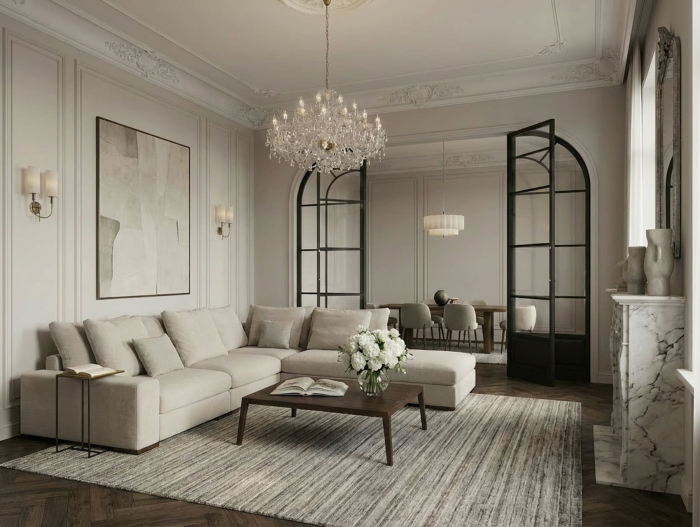 Coltar modular Avant, personalizabil, cadru lemn masiv, tapiterie stofa, ultra moale, stil Modern [24]