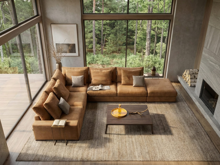 Coltar modular Avant, personalizabil, cadru lemn masiv, tapiterie stofa, ultra moale, stil Modern [10]