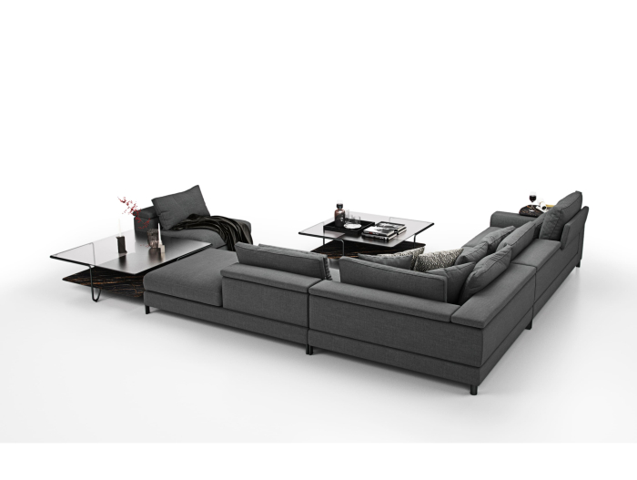 Coltar modular Horizon, personalizabil, cadru lemn masiv, tapiterie stofa, stil Modern [5]