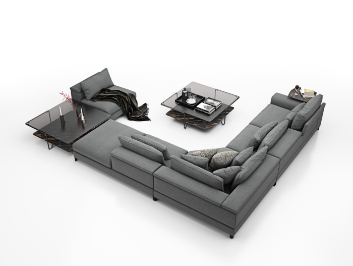 Coltar modular Horizon, personalizabil, cadru lemn masiv, tapiterie stofa, stil Modern [8]