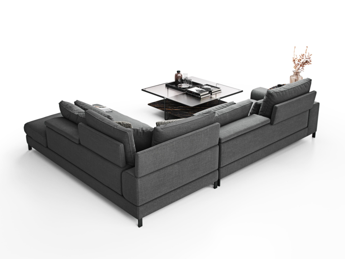 Coltar modular Horizon, personalizabil, cadru lemn masiv, tapiterie stofa, stil Modern [3]