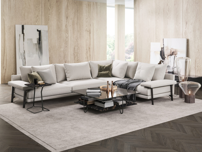 Coltar modular Onyx, personalizabil, cadru lemn masiv si otel, tapiterie stofa, stil Contemporan [2]