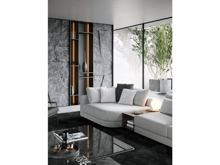 Coltar modular Stone, personalizabil, cadru lemn masiv, tapiterie stofa, stil Contemporan [7]