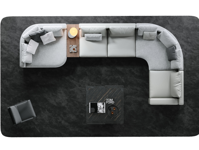 Coltar modular Stone, personalizabil, cadru lemn masiv, tapiterie stofa, stil Contemporan [6]