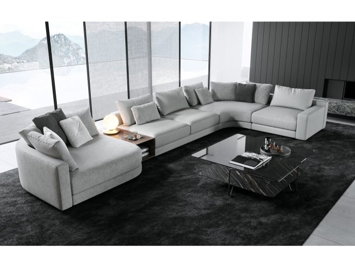 Coltar modular Stone, personalizabil, cadru lemn masiv, tapiterie stofa, stil Contemporan [3]