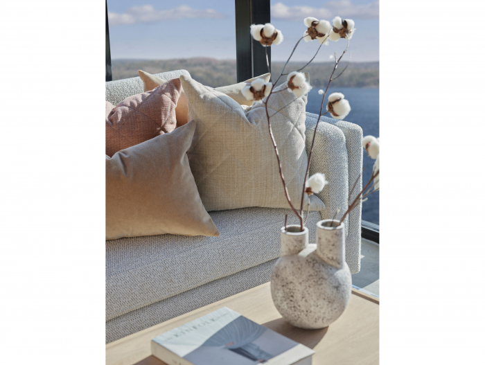 Coltar cu Modul Unghiular Oblic Nordic Modular Personalizabil 257cm Cadru Lemn Masiv Stil Scandinav Tapiterie Stofa sau Piele [7]