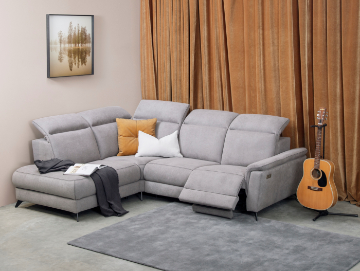 Coltar cu Recliner Live Modular Personalizabil 271x249cm Cadru Lemn Masiv Stil Scandinav Tapiterie Stofa sau Piele [8]