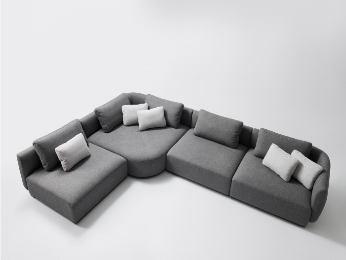 Coltar Smooth Modular Personalizabil 411x275cm Stil Contemporan Cadru Lemn Masiv Tapiterie Stofa sau Piele [2]