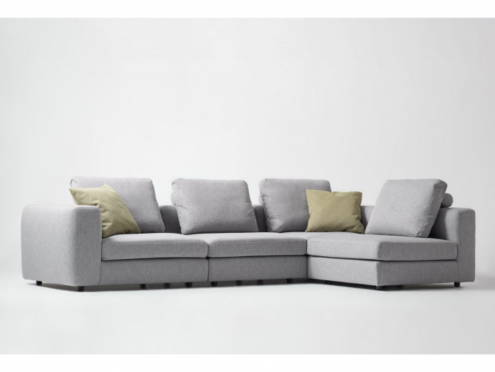 Coltar cu Sezlong Soho Modular Personalizabil 350x208cm Stil Contemporan Cadru Lemn Masiv Tapiterie Stofa sau Piele [18]