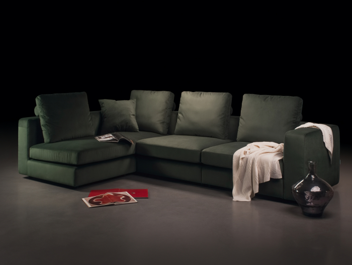 Coltar cu Sezlong Soho Modular Personalizabil 350x208cm Stil Contemporan Cadru Lemn Masiv Tapiterie Stofa sau Piele [9]