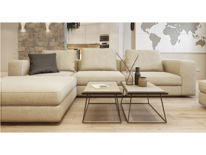 Coltar cu Sezlong Soho Modular Personalizabil 350x208cm Stil Contemporan Cadru Lemn Masiv Tapiterie Stofa sau Piele [6]
