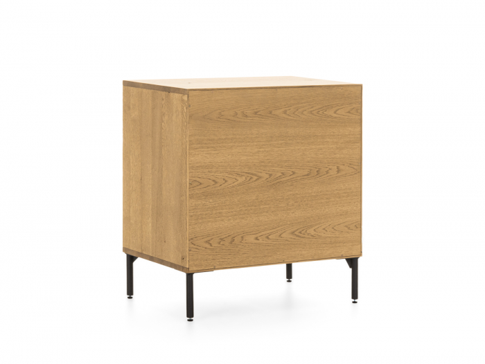 Comoda 2 sertare Atlas 70cm, modulara, lemn masiv de stejar, picioare metalice, feronerie cu amortizare, multiple finisaje disponibile, stil minimalist [12]