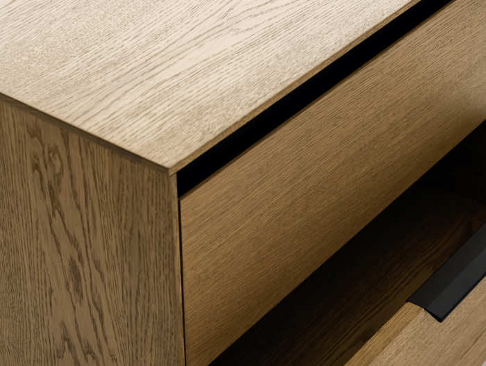 Comoda 6 sertare Linea 130cm, lemn de stejar, picioare metalice, feronerie cu amortizare, multiple finisaje disponibile, stil contemporan [23]
