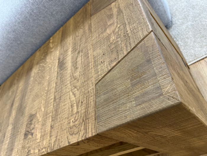 Comoda TV 1 sertar Dahab 130cm, lemn masiv, finisaj Castle Oak, feronerie cu amortizare, stil rustic [3]