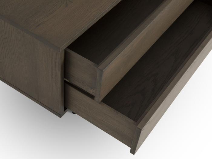 Comoda TV 1 usa 2 sertare Treviso 197cm, lemn de stejar, picioare metalice, feronerie cu amortizare, multiple finisaje disponibile, stil contemporan [12]