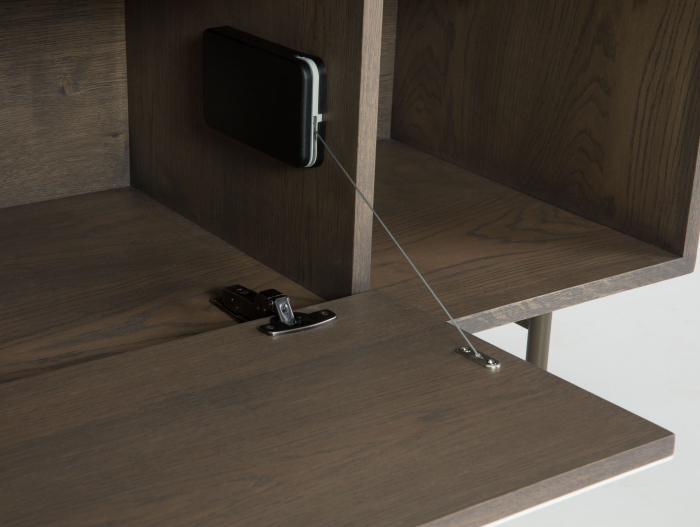 Comoda TV 1 usa 2 sertare Treviso 197cm, lemn de stejar, picioare metalice, feronerie cu amortizare, multiple finisaje disponibile, stil contemporan [15]