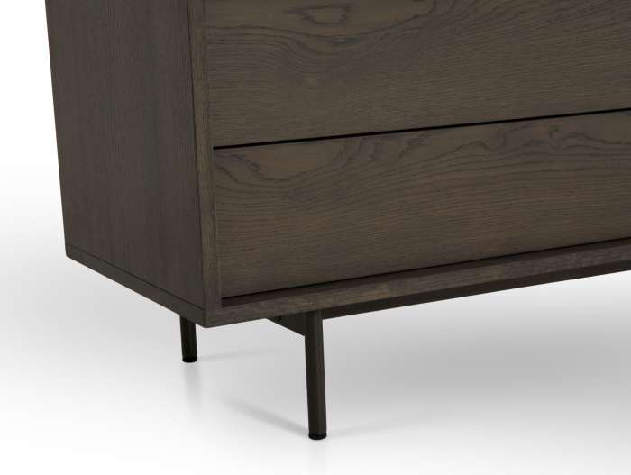 Comoda TV 1 usa 2 sertare Treviso 197cm, lemn de stejar, picioare metalice, feronerie cu amortizare, multiple finisaje disponibile, stil contemporan [20]