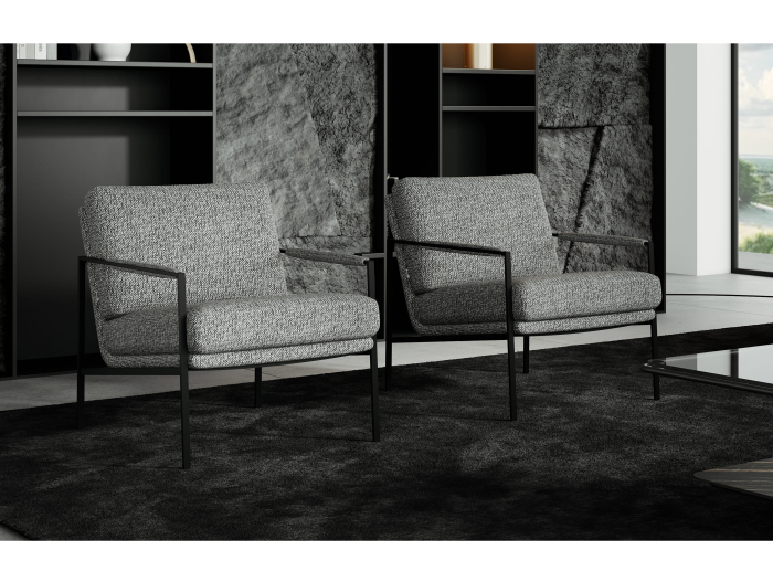 Demifotoliu modern Grey Metal, personalizabil, cadru otel, tapiterie stofa sau piele, stil Contemporan [13]