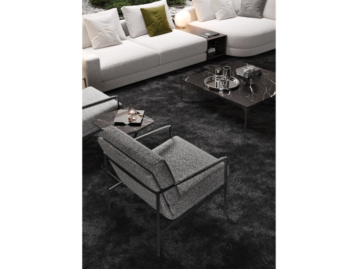 Demifotoliu modern Grey Metal, personalizabil, cadru otel, tapiterie stofa sau piele, stil Contemporan [15]