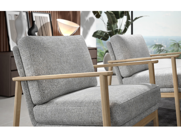 Demifotoliu modern Grey Wood, personalizabil, cadru lemn masiv, tapiterie stofa sau piele, stil Contemporan [5]