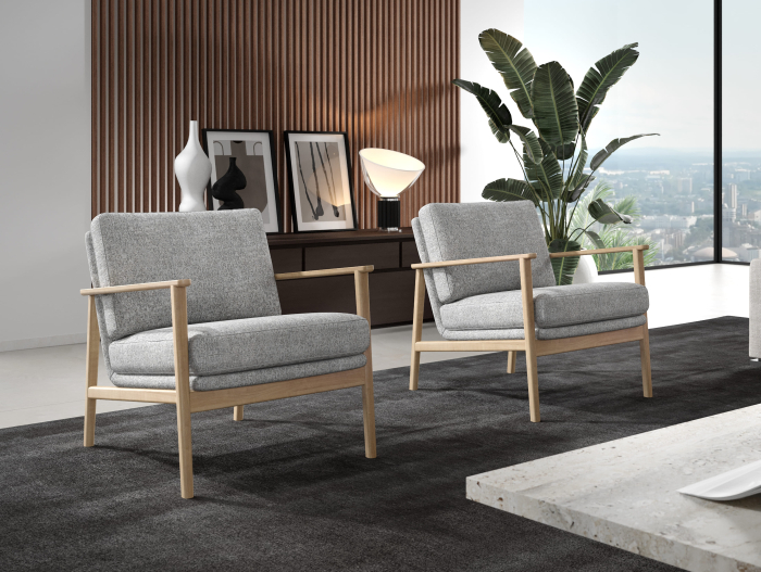 Demifotoliu modern Grey Wood, personalizabil, cadru lemn masiv, tapiterie stofa sau piele, stil Contemporan [4]