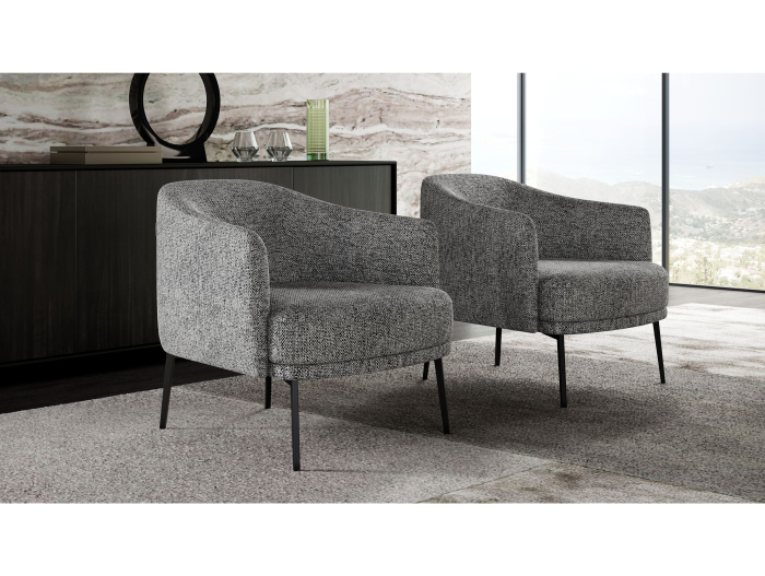 Demifotoliu modern Lenox H, personalizabil, cadru lemn, tapiterie stofa sau piele, stil Contemporan [7]