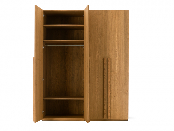 Dressing modular Rigo BA 180cm, dotat cu sertare, polite si bara de haine, lemn de stejar, feronerie cu amortizare, multiple finisaje disponibile, stil contemporan [14]