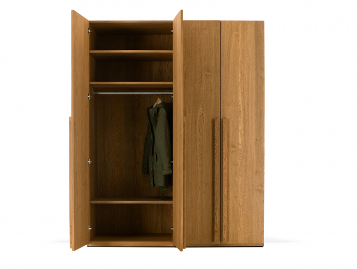 Dressing modular Rigo BA 180cm, dotat cu sertare, polite si bara de haine, lemn de stejar, feronerie cu amortizare, multiple finisaje disponibile, stil contemporan [7]
