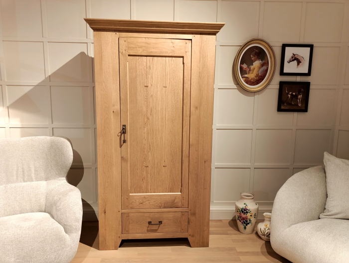 Dulap 3 usi 1 sertar Hunters 112cm, lemn masiv, finisaj Castle Oak, stil rustic [4]