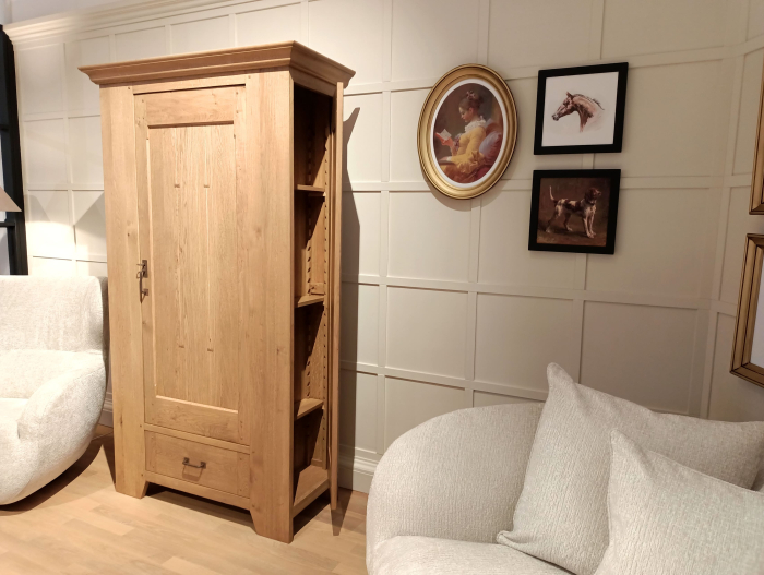 Dulap 3 usi 1 sertar Hunters 112cm, lemn masiv, finisaj Castle Oak, stil rustic [8]