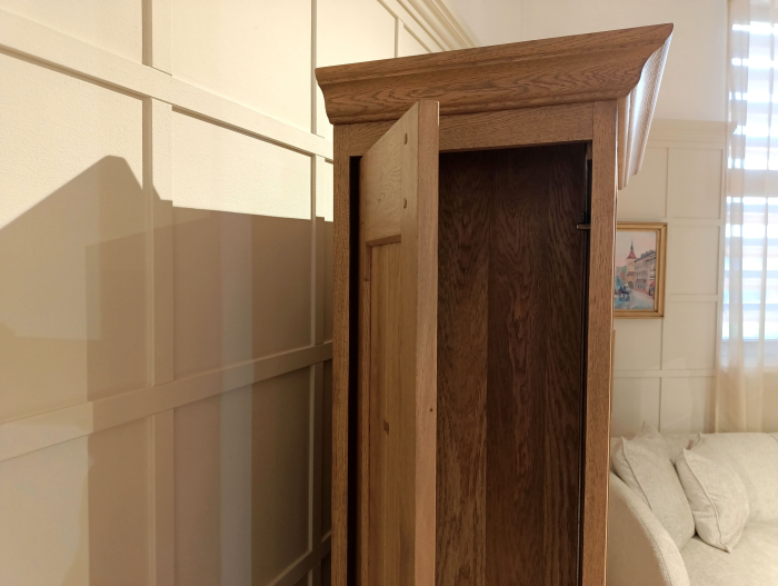 Dulap 3 usi 1 sertar Hunters 112cm, lemn masiv, finisaj Castle Oak, stil rustic [12]