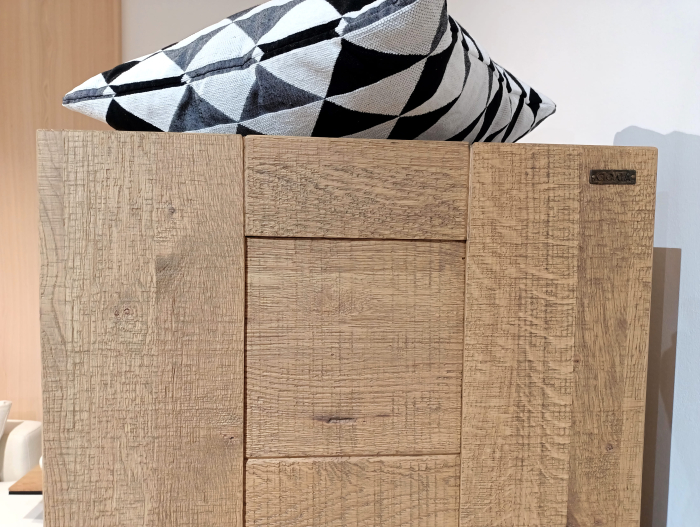 Dulap 3 usi 3 sertare Dahab 130cm, lemn masiv, finisaj Castle Oak, feronerie cu amortizare, stil rustic [11]