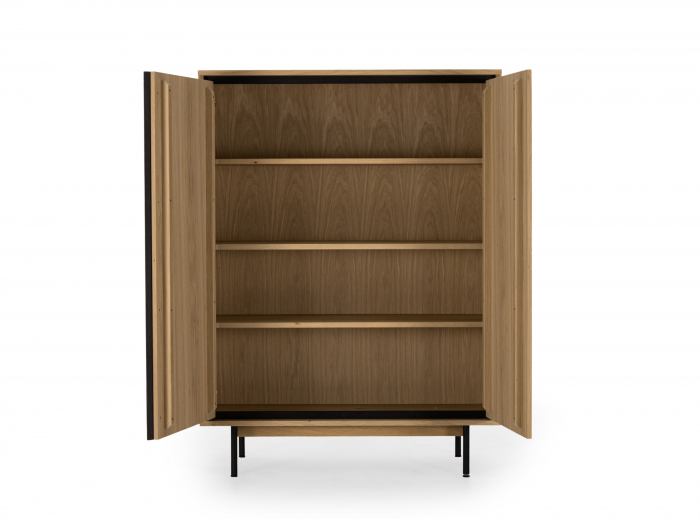 Dulap 2 usi Raya 116cm, lemn de stejar, picioare metalice, feronerie cu amortizare, multiple finisaje disponibile, stil contemporan [2]