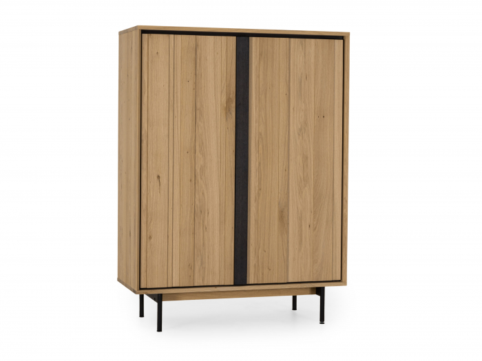 Dulap 2 usi Raya 116cm, lemn de stejar, picioare metalice, feronerie cu amortizare, multiple finisaje disponibile, stil contemporan [5]
