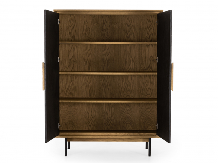 Dulap 2 usi Veneto 116cm, lemn de stejar si microciment, picioare metalice, feronerie cu amortizare, multiple finisaje disponibile, stil contemporan [7]