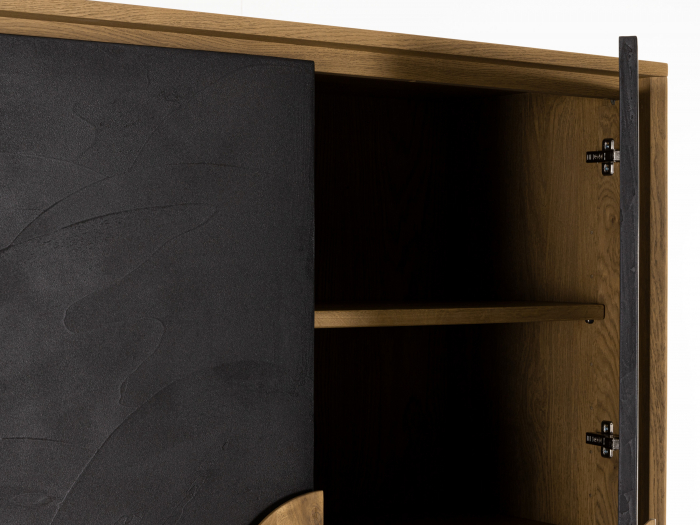 Dulap 2 usi Veneto 116cm, lemn de stejar si microciment, picioare metalice, feronerie cu amortizare, multiple finisaje disponibile, stil contemporan [4]