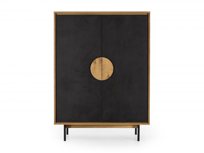 Dulap 2 usi Veneto 116cm, lemn de stejar si microciment, picioare metalice, feronerie cu amortizare, multiple finisaje disponibile, stil contemporan [6]