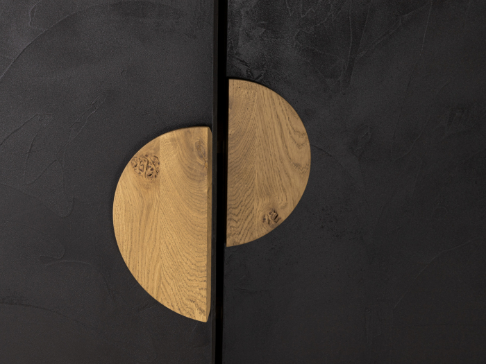 Dulap 2 usi Veneto 116cm, lemn de stejar si microciment, picioare metalice, feronerie cu amortizare, multiple finisaje disponibile, stil contemporan [10]