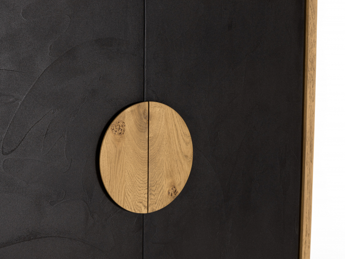 Dulap 2 usi Veneto 116cm, lemn de stejar si microciment, picioare metalice, feronerie cu amortizare, multiple finisaje disponibile, stil contemporan [8]