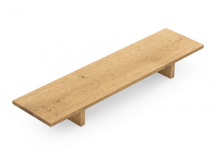 Etajera de birou Atlas 105cm, lemn masiv de stejar, cu picioruse reglabile, multiple finisaje disponibile, stil minimalist [2]
