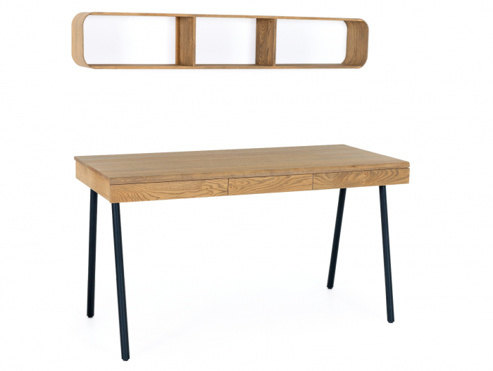 Etajera de perete Soho 140cm, lemn masiv de stejar, multiple finisaje disponibile, stil contemporan [11]