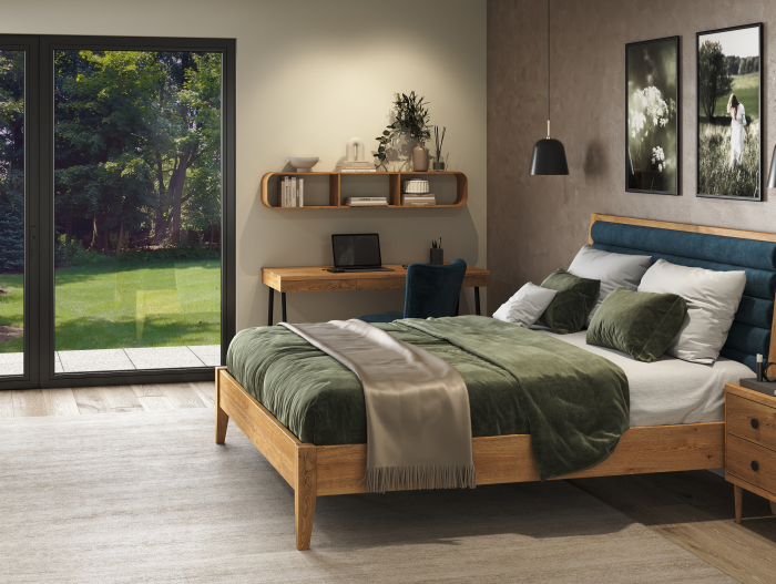 Etajera de perete Soho 140cm, lemn masiv de stejar, multiple finisaje disponibile, stil contemporan [10]
