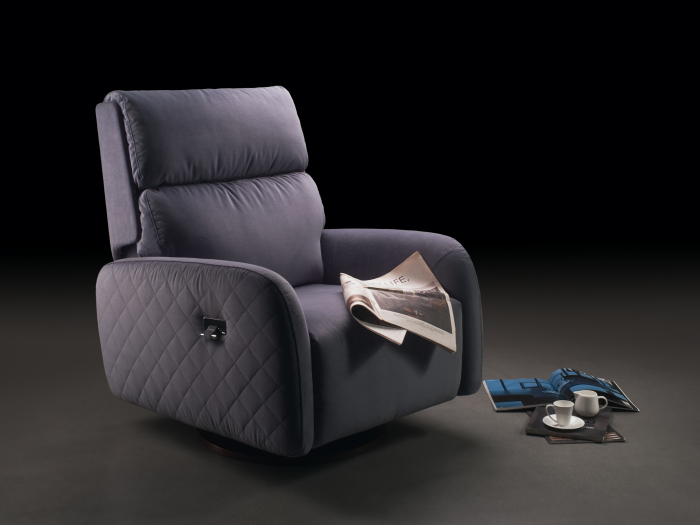 Fotoliu Modern Rotativ cu Recliner Corso Personalizabil Stil Contemporan Cadru Lemn Masiv Tapiterie Stofa sau Piele [30]
