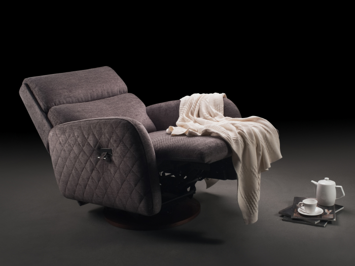 Fotoliu Modern Rotativ cu Recliner Corso Personalizabil Stil Contemporan Cadru Lemn Masiv Tapiterie Stofa sau Piele [26]