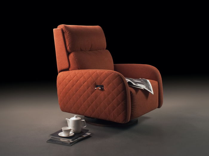 Fotoliu Modern Rotativ cu Recliner Corso Personalizabil Stil Contemporan Cadru Lemn Masiv Tapiterie Stofa sau Piele [32]