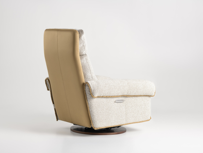 Fotoliu Modern Rotativ cu Recliner Ardea Personalizabil Stil Contemporan Cadru Lemn Masiv Tapiterie Stofa sau Piele [5]