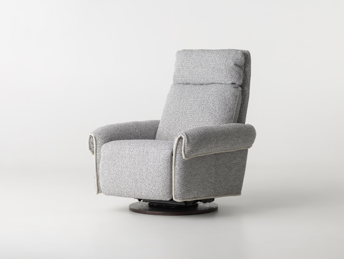 Fotoliu Modern Rotativ cu Recliner Ardea Personalizabil Stil Contemporan Cadru Lemn Masiv Tapiterie Stofa sau Piele [18]