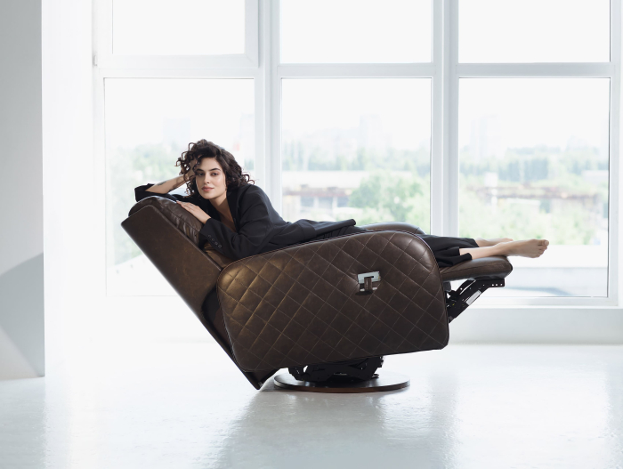Fotoliu Modern Rotativ cu Recliner Corso Personalizabil Stil Contemporan Cadru Lemn Masiv Tapiterie Stofa sau Piele [2]
